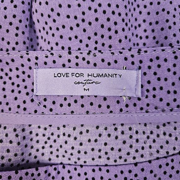 Love for Humanity Mini Skirt Women's Purple Black Polka Dot Skort Medium - Picture 4 of 8